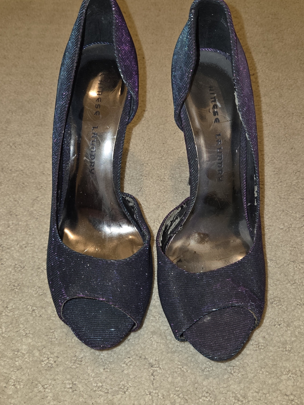 Chinese Laundry Women's Size 7 Wow Platform Dress Purple Iridescent Pumps